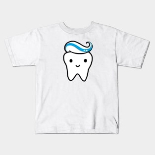 Kawaii Tooth with Toothpaste Kids T-Shirt